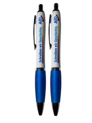 FlagShipper 2x AfD Kugelschreiber mit Aufdruck Wir schreiben Geschichte Alternative für Deutschland AfD Fanartikel Merchandise Schreibwaren für Büro Schule & Sammlung