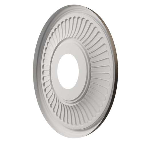 Image of Ekena Millwork 13 inchOD x 3 1 /2 inchID x 3 /4 inchP Berkshire Thermoformed PVC Ceiling Medallion (Fits Canopies up to 5 3 /4 inch), Metallic Black Night