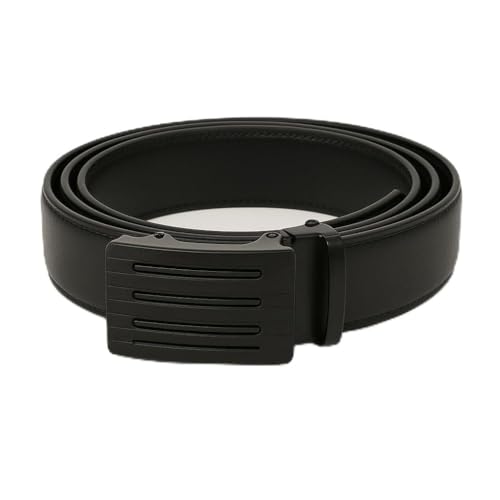 Cinto Social Masculino Premium em Couro, Preto, Fivela Automática Moderna, Design Elegante