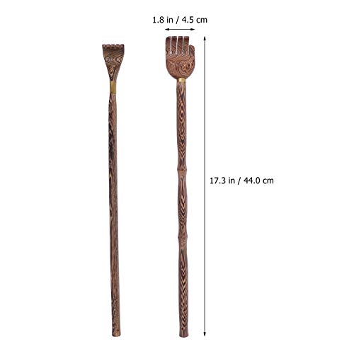 VAKUUM 2Pcs Back Scratcher Wooden Finger-Like Bamboo Wooden Body Massager for Scratching Itches Strong and Sturdy Good Practical and Novel Gifts for Friends and Family