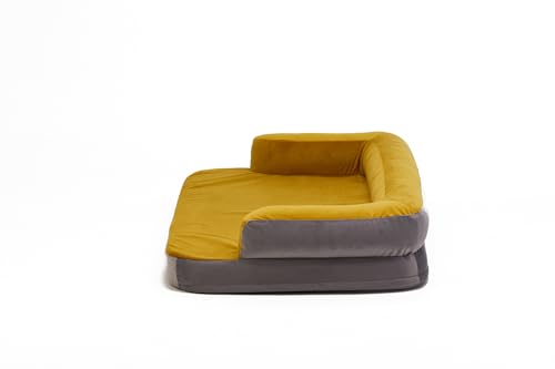 Image of Cutepups Orthopedic Dog Beds for XL pet Bed for Large Dogs Bread, Waterproof XL Dog Bed with Sides, Non-Slip Bottom and with Washable Removable Cover Yellow Color