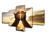 Jesus Hands Resurrected Paintings House Decorations Living Room Catholic Pictures 5 Piece Canvas Wal