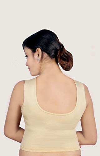 Image of Abhi Readymade Saree Blouse for Women- Sleeveless, Round Neck, Regular-fit, Stretchable, Pull-on Style Blouse