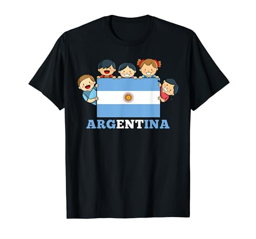 Niños Argentina Bandera Mes de la Hispanidad Argentina Camiseta
