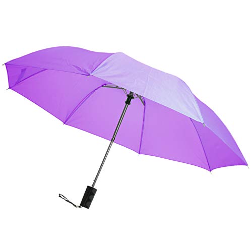 Regenschirm Automatik Taschenschirm 92x52cm Stabil Windfest Herren Damen Kind Farbe lila Cover