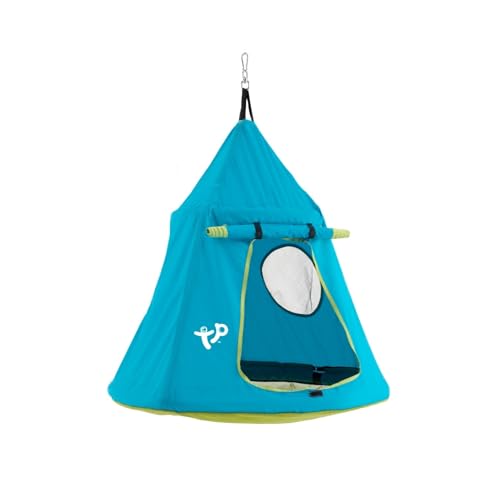 TP Toys Cabane Suspendue Enfants – Tente OVNI Bleu – Balançoire Nacelle Spacieuse 2 Enfants – Fenêtre Observation et Porte Enroulable – Dès 3 Ans...