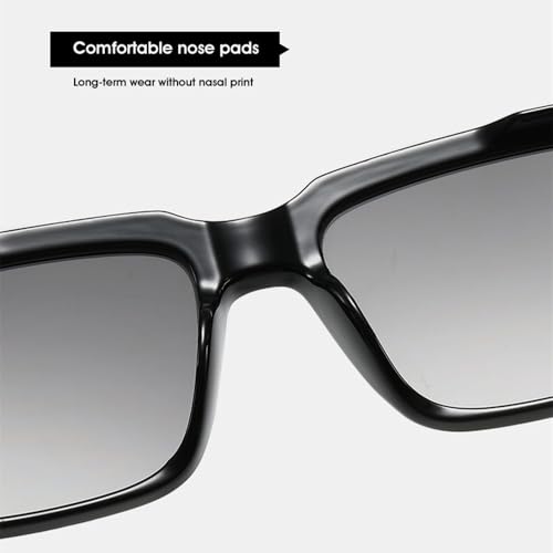 Lunettes de soleil rectangulaires tendance verres dégradés gris protection UV400
