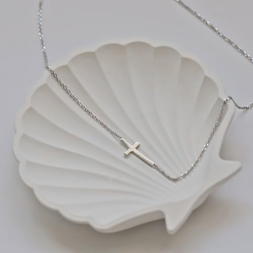 Rnivida 925 Sterling Silver Sideways Cross Pendant Necklace for Women 5