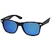 zeroUV - Retro 80's Classic Colored Mirror Lens Square Horn Rimmed Sunglasses for Men Women (3 Pack Polarized | Blue + Red + Silver)