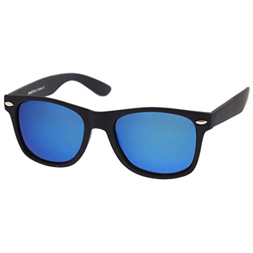 Image of zeroUV - Classic Colored Mirror Lens Square Horn Rimmed Sunglasses for Men Women