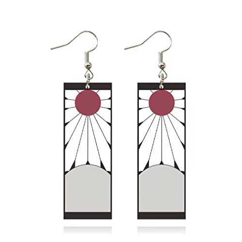 Tanjiro Earrings Kamado Tanjirou's Hanafuda Earrings For Cosplay,Anime Gift