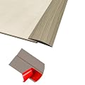Floor Transition Strip Door Threshold, Self Adhesive-PVC Floor Transition Strip, Overlap Edge Reducer for Laminate Carpet, Floor, Tile (Wood Grain Gray, 0.04" to 0.12", 6.6Ft)