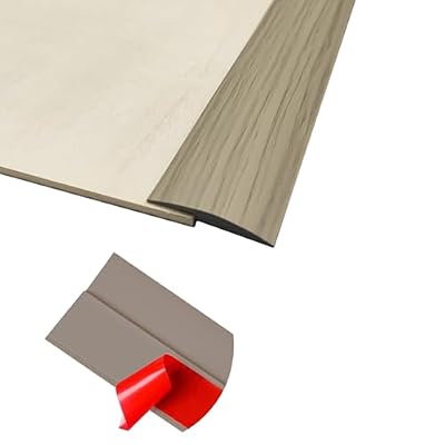 Floor Transition Strip Door Threshold, Self Adhesive-PVC Floor Transition Strip, Overlap Edge Reducer for Laminate Carpet, Floor, Tile (Wood Grain Gray, 0.04" to 0.12", 6.6Ft)