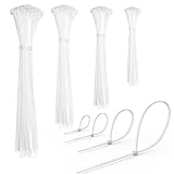 Highwings 結束バンド 100本入 300*4mm タイラップ 耐候性 屋外 白 タイラップ セルフロック電線 ナイロン製 園芸 バイク ケーブル収納に対応… (白, 100/150/200/300mm (200本入))