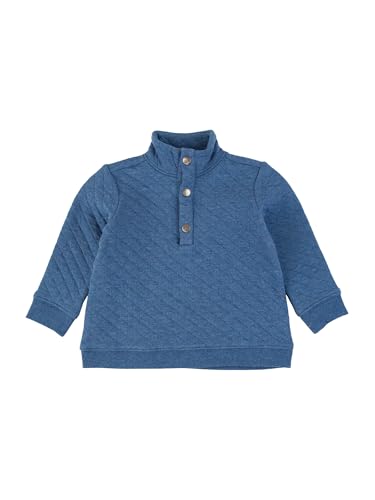 Rugged Butts Heather Indigo Quilted Quarter Snap Sweatshirt - 18-24m