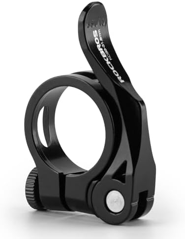 ROCKBROS Bike Seat Post Clamp 31.8/34.9mm Aluminum Tube Quick Release for 27.2-28.6mm/30.4-31.8mm Mountain Road Seat Tube Clip