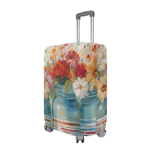 Joisal Suitcase Covers for Luggage Protectors Protection Graphic Travel Luggage Accessories Floral Retro Vase, XL, Fits 29-32 Inch Case3