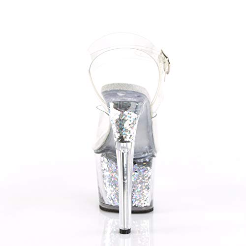 Clear Silver Sky Sandals by Pleaser4