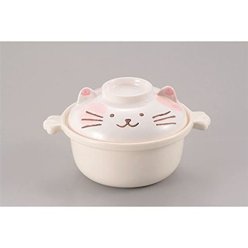 KAKUSEE Gato Tipo de Estilo Japonés Bote Cazuela para 1 Persona Gris Blanco 25-S-56 de Japón