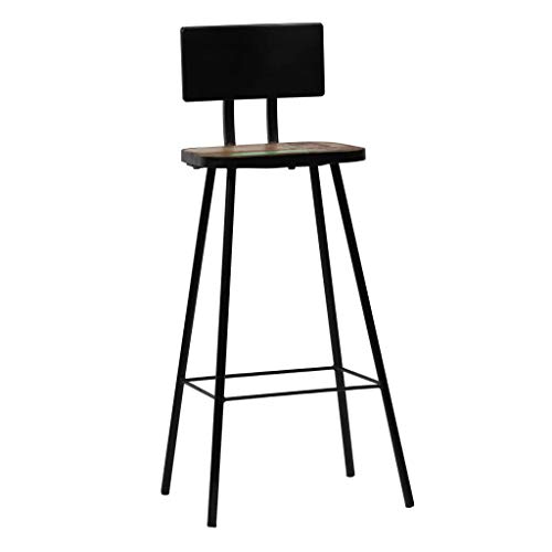 Vidaxl Bar Stools, Bar Chair, Counter Height Stools, Vintage Industrial Pub Kitchen Chairs With Low Backrest & Footrest, Heavy Duty Steel Frame, Solid Wood Finish, 4-Pcs Set, 17.7 X 14.1 X 39 Inch #TOP7