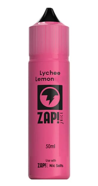 ZAP!Juice Nicotine Free Vape Juice 50ml Shorfill for All E-Cigarettes and Mods | Unique Fruit Blend Vape Liquid 0mg Nicotine (Lychee Lemon)