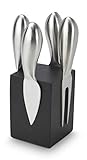 [page_title]-ROMINOX Geschenkartikel Käsemesser-Block // Novo – Käsezubehör-Set, 5-teilig, Modernes Käsemesser-Set, magnetischer Holzblock, 4 Käsebesteckteile; Maße: ca. 8 x 8 x 15.5 cm