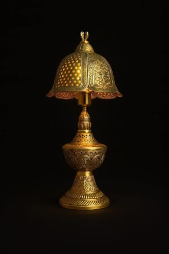 Image of Jodhpur Hand Tooled Copper Table Lamp | Bedroom & Living Room, Decorative Item, Incandescent Lamp, Home Decorative