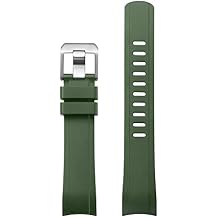 Crafter Blue RX01 Curved End Watch Band Rubber Strap Replacement for ROLEX SUBMARINER CERAMIC, GMT MASTER I & II, EXPLORER II, SEA-DWELLER, EXPLORER 39MM