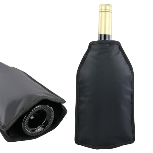 glacette vino refrigerante, refrigeratore per bottiglie vino, raffredda bottiglie vino, nero, per campeggio, picnic, feste, vacanze, compleanni, barbecue