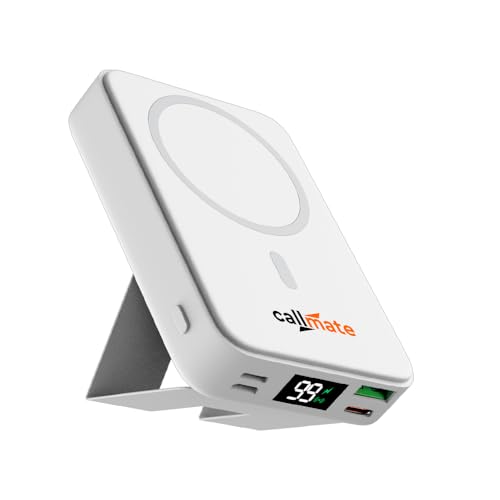 CALLMATE Magpower 10000mAh Magnetic Wireless Power Bank, 23W Wired + 15W Wireless Charging + Foldable Mobile Stand, Type C PD (Input & Output), QC 3.0 Outputs, Mag-Safe Compatible (White) (B0DBQT69ZF) Amazon Price History, Amazon Price Tracker