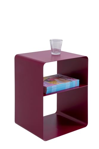Mesa de noche de acero rosa para solucionar la falta de espacio en salón 2