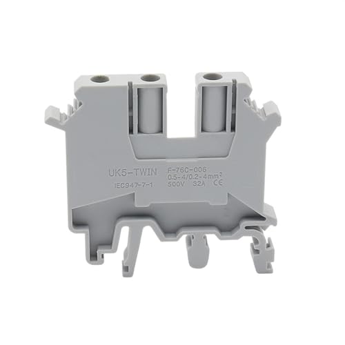 Bloque de terminales UK5-TWIN de 500V para carril DIN con conector de tornillo 5