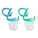 Munchkin Silicone Baby Food Feeder for Solids and Purees, Great for Self-Feeding and Baby Led Weaning, 2 Pack, Blue/Mint