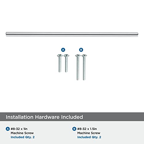 Image of Amerock | Cabinet Pull | Polished Chrome | 10-1 /16 inch (256 mm) Center to Center | Bar Pulls | 1 Pack | Drawer Pull | Drawer Handle | Cabinet Hardware | 10-1 /16 inch (256mm) Center-to-Center Mounting Distance and 13-1 /4 inch Overall Length, Durable Carbon Steel Cabinet Hardware