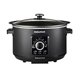 Morphy Richards 3.5L Easy Time Slow Cooker, Automatic Heat Settings, Keep Warm Mode, Hob Proof, Countdown Indicator, Dishwasher Safe Pot, Matte Black, 460021