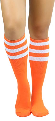 Image of ToBeInStyle Women's Premium Below Knee Athletic Socks w /Contrasting Wide Stripes