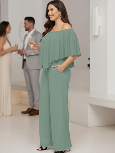 Image of KOH KOH Womens Long Pant Strapless Off Shoulder Pockets One Piece Jumpsuit
