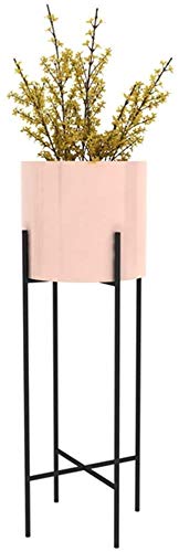 Ezzu Crafts Modern Plant Stand- Set with Tall Metal Stand, Decorative Standing Flower Succulent Pot Holder, Indoor Outdoor Terrace Patio Home Decor Pink and Black (B084F9GDSZ) Amazon Price History, Amazon Price Tracker