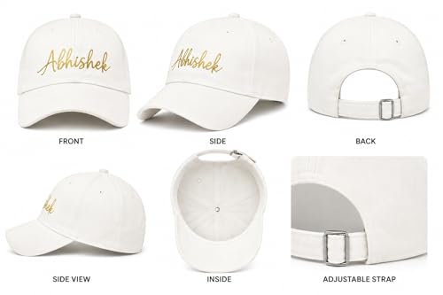 Image of AICA Personalised Name Cotton Cap for Men & Women � Black, Free Size | Gifts for Men & Women