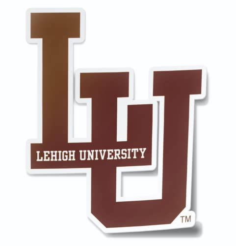 Image of Lehigh University Mountain Hawks Block LU Brown Weatherproof Vinyl Sticker Car Decal from Nudge Printing