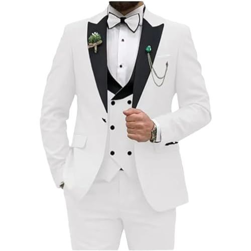 Ensemble 3 pièces pour homme blanc pour un mariage ou une grande cérémonie