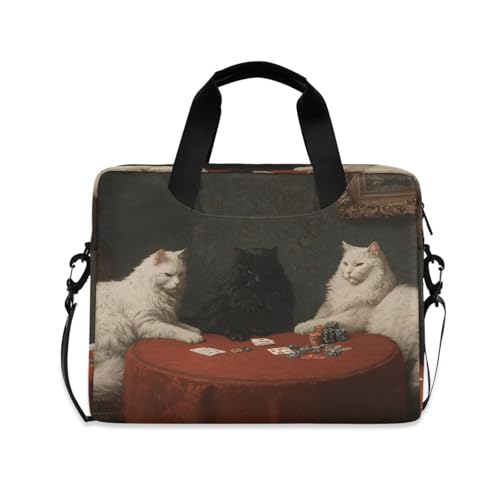 Maletín para laptop con diseño de gatos y múltiples bolsillos miniatura 1