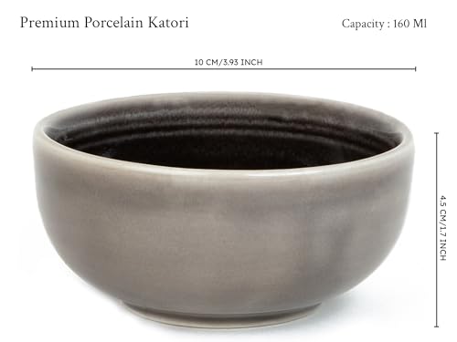 Image of Bodhi House Handcrafted Chip Resistant Porcelain Dinner Set, 18 Pieces Dish Set Serving for 6, Microwave and Dishwasher Safe, Bone-ash Free, Crockery Set for Dining and Gifting, Smoke Grey