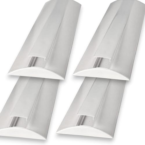Jandei – 4 x 1 Metro de Perfiles Aluminio Forma Curva para Tiras LED, Difusor Semitransparente, Tapas Finales. Instalación en Pared, Techo, Muebles – 52mm ancho x 7,5mm alto (Blanco)