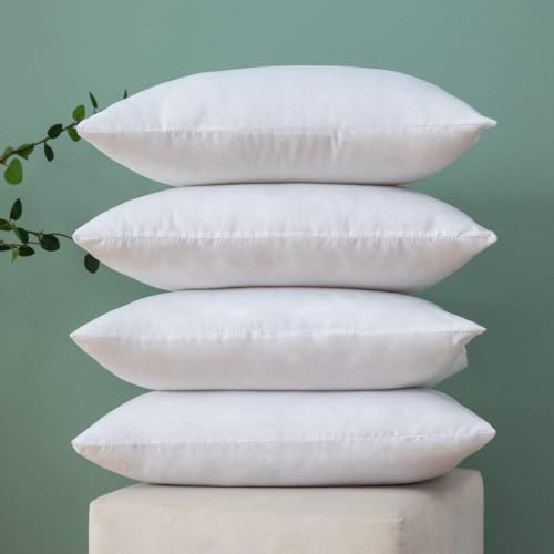 MIULEE Relleno de Cojín 40x60 cm - Cojines Sofa con Relleno Incluido 4 Unidades, Blanco Almohada Decorativa con Relleno, Suave Rectangular Cojines para Sillas/Cama