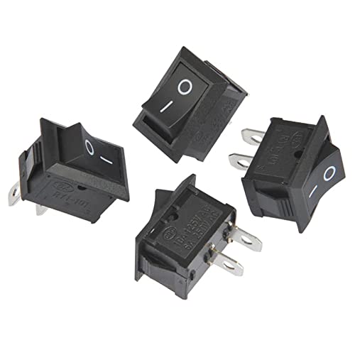 Interrupteur à bascule mini bouton poussoir noir 2Pin marche arrêt KCD1-101 10A
