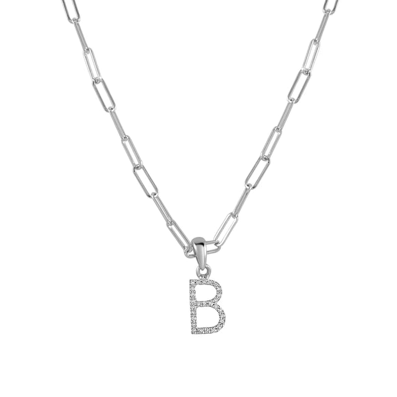 Cadie Designer Jewellery 925 Sterling Silver Letter Pendant Necklace