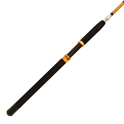 Canne à pêche 2 pièces en Eau salée pour pêche à la traîne Trolling,Fishing Rods avec Roller Guides (Brown A/80-120lbs,180cm)