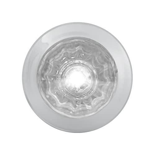 Mini luz LED Grand General 75444 blanca de una pulgada con bisel cromado para remolque 3