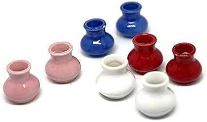 Hobby shop Mixed 4 Color Hand Paint Vases Dollhouse Miniatures Ceramic Garden Flower Supply image 4